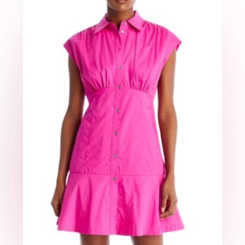 MICHAEL KORS Bright Fuchsia Sleeveless A-Line CERISE Dress WOMEN SIZE L